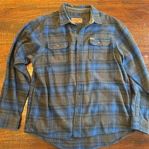 Orvis Blue and Gray Flannel Shirt Jacket XL